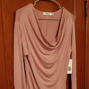 JustFab Pink drape neck blouse - New With Tags